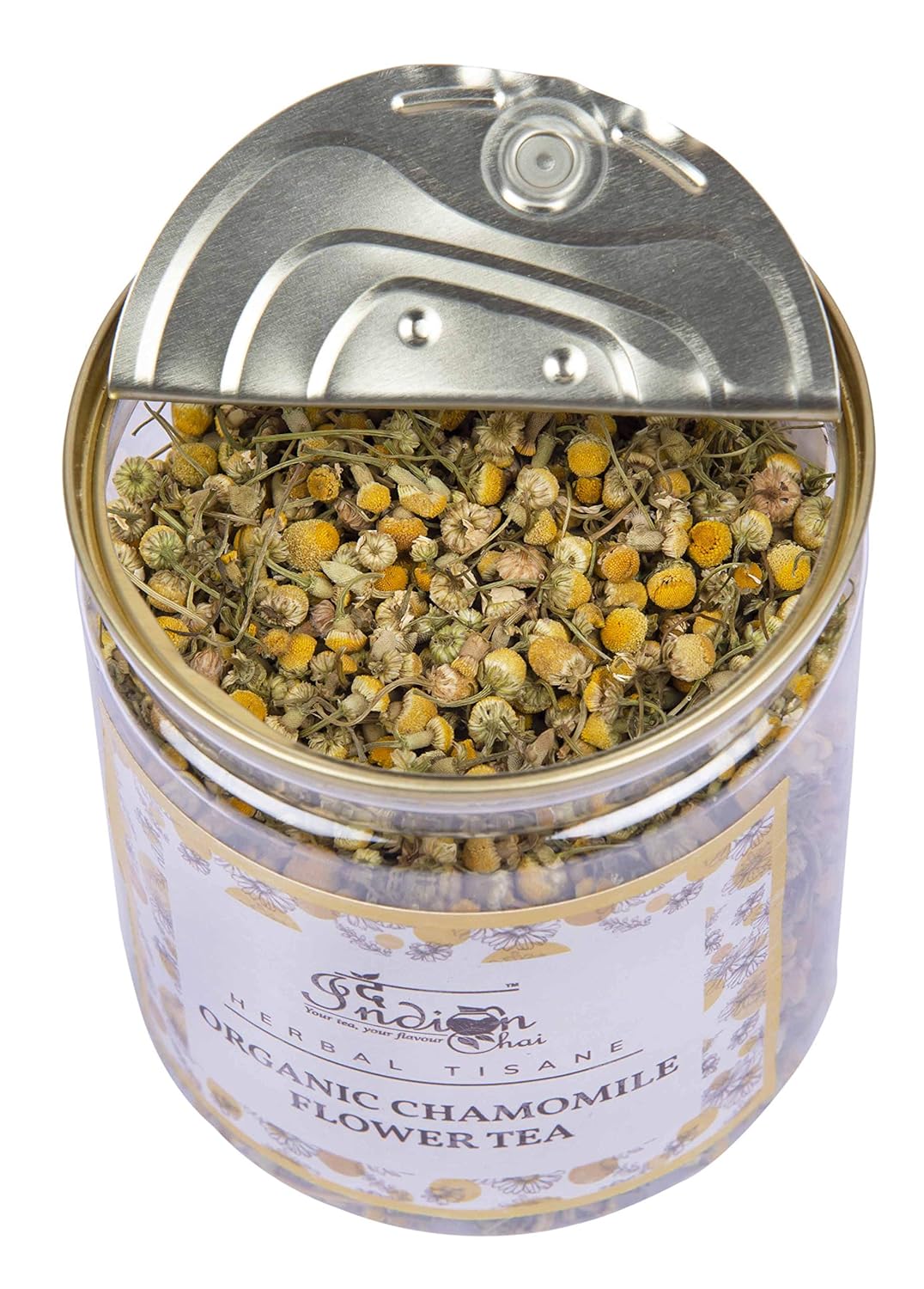 The Indian Chai Organic Chamomile Flower Tea - 50gm, 1.7 Ounce | Helps With Sleep & Improves Sleep Quality - Caffeine Free | Soothes Skin Irritations