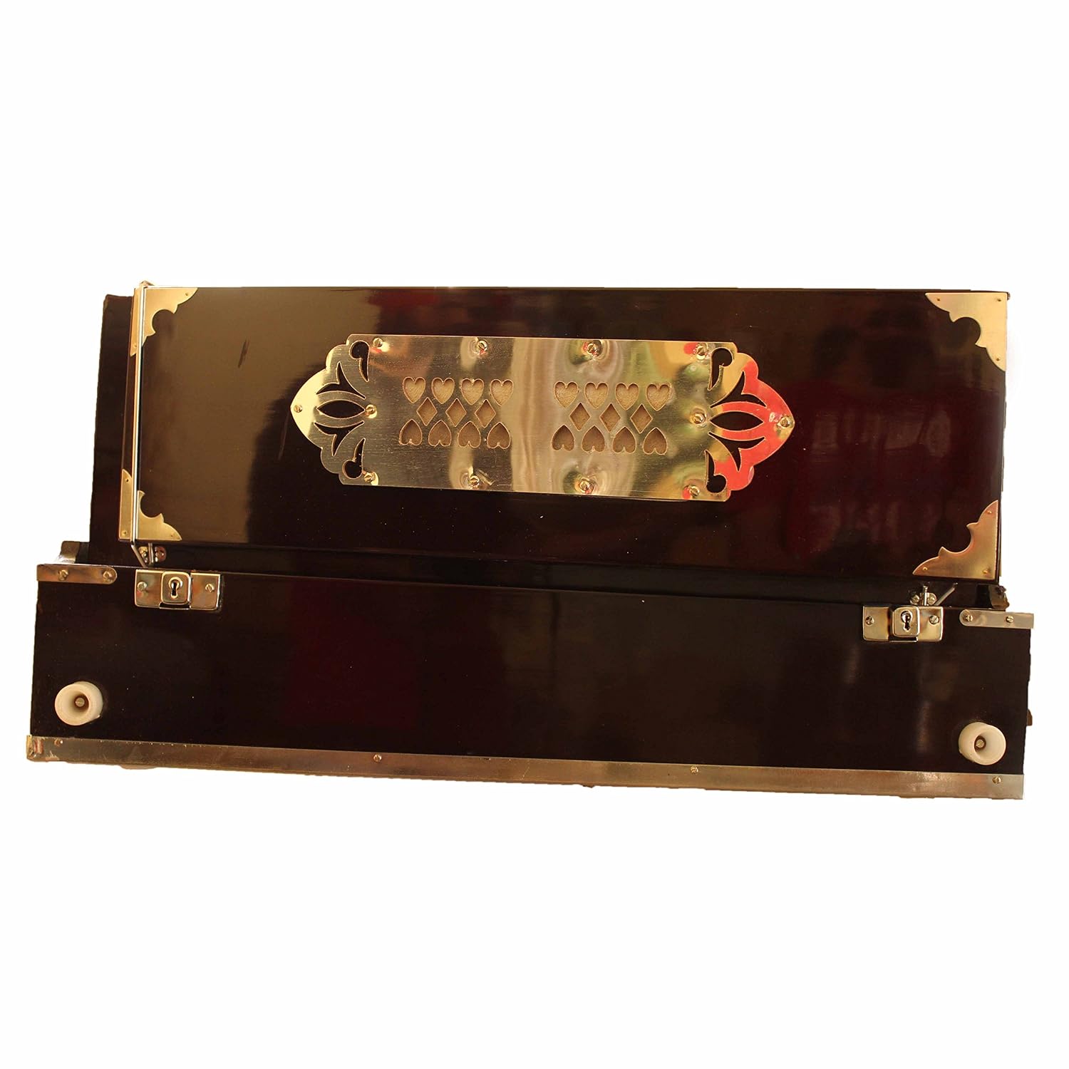 Musical Harmonium With Full Wooden Top Cover - 2 Line Reed (Bass + Male), 42 Keys, 3.5 Octave | Folding Portable Harmonium With Coupler & High Sound Quality
