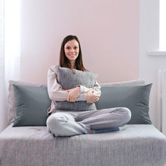 Full Body Pillow, Extra - Soft & Supportive Long Pillow For Sleeping, Grey - 20 X 54 Inch | Cooling, Foldable, Breathable, Hypoallergenic & Machine Washable | Adjustable Pillow