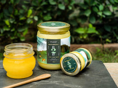 100% Natural Gir Cow A2 Ghee By Back2Basics (500ml) 16.9 Ounce & (100ml) 3.3 Ounce | Rich In Nutrients & Protein Fiber Healthy Pure Desi Ghee | Combo Pack