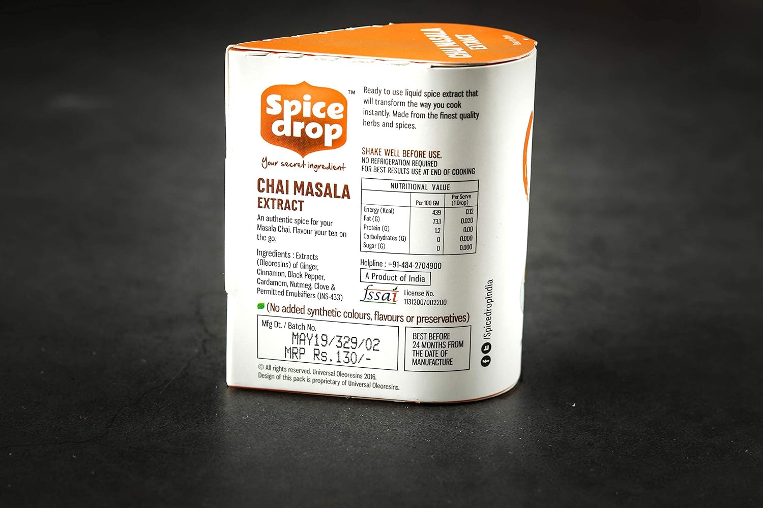 Spice Drop Chai Masala Extract - 540 Cups, Pack Of 3 X 5ml, 0.1 Fl.Oz. Each | Contains Cardamom, Ginger & Black Pepper - Tea Masala Drops | GMO Free, No Preservatives, Gluten Friendly