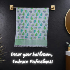 Basil House Printed Plain Large Size Cotton Bath Towel 350 Gsm | Kerala Thorthu Towel Lighweight Thin Towels (Multicolor)