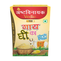 100% Natural Vedic Shudh Cow Desi Ghee By Ashtavinayak | High In Vitamins A, D & Healthy Bilona Method Desi Ghee Good For Rotis | (500ml) 16.9 Ounce | Box Pack