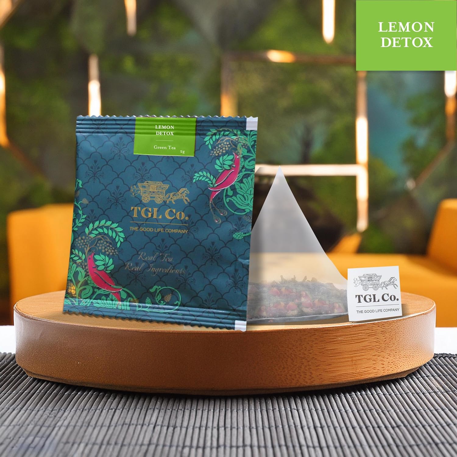 TGL Co. Lemon Detox Green Tea - Pack Of 4 X 16 Pyramid Tea Bags | Anti Inflammatory Properties, Keeps Hydrated - Medium Caffeine, Rich In Taste
