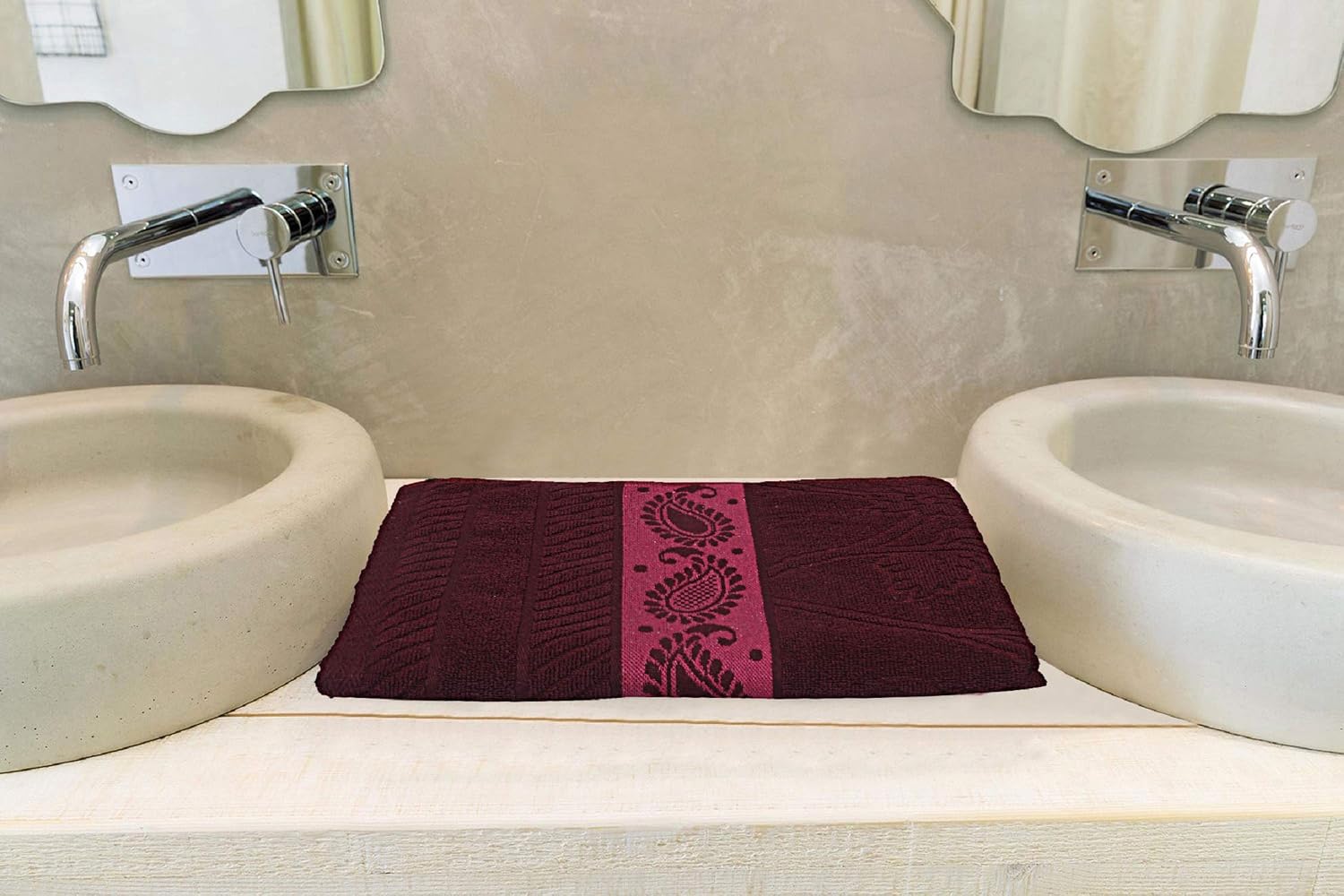 Kuber Industries Cotton Bath Towel 400 Gsm 4 Pieces (Maroon)