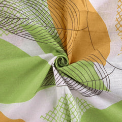 100% Cotton Double Bedsheet With 2 Pillow Cover - 87 X 100 Inches, Sage & Mustard | Lightweight, Soft, Skin Friendly - Durable Bedsheets For Everyday Comfort