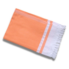 Pure Cotton Turkish Bath Towel 350 Gsm | Extra Soft Plush Light Weight Quick Dry Travel Thin Towels (Sun Orange)