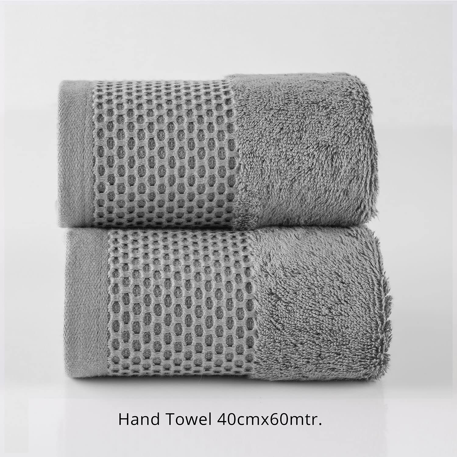 Spread Spain Hand Towels 500 Gsm | Micro Modal Large Size Highly Absorbent Soft Quick Dry Hand Towel (Grey) - 2 Pcs