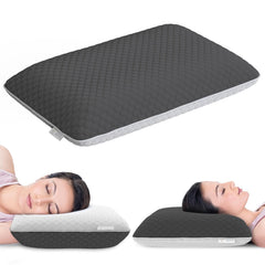 Memory Foam Pillow, Dual Side Sleeping For Back & Side Sleepers - 25x15.5x5 Inches | Orthopedic Cervical Pillow For Neck Pain & Shoulder Pain, Spondylitis | Bamboo Cover, White - Pack Of 1