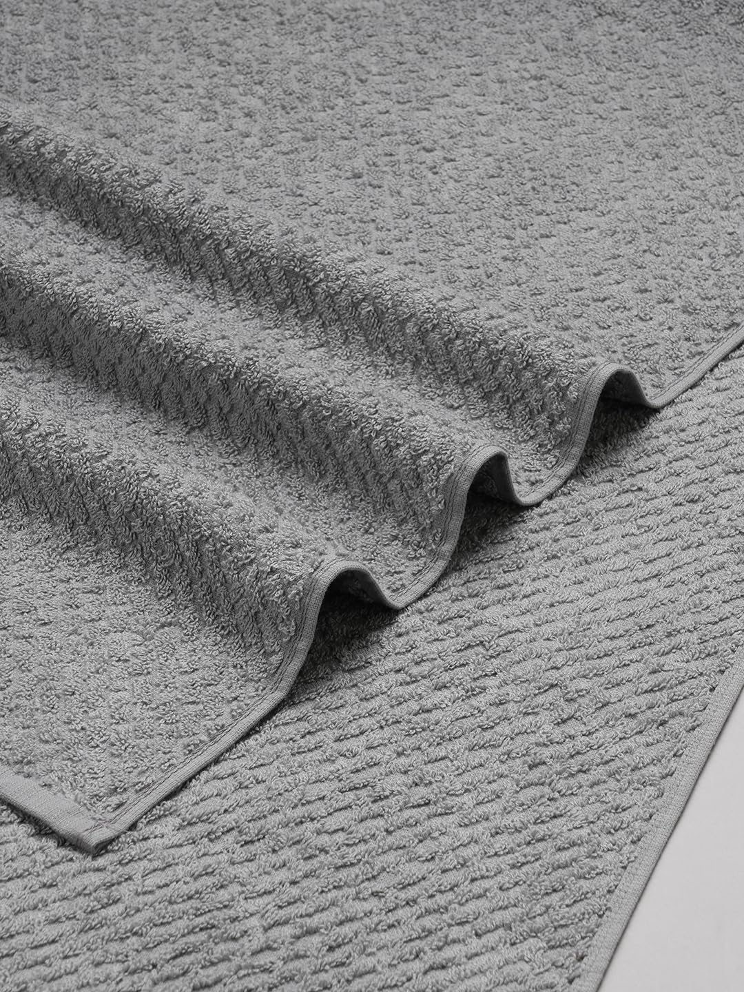 Spaces 100% Cotton Large Bath Towel 400 Gsm | For Men & Women Super Absorbent, Quick Dry, Ultra Soft Dobby Solid Design Towels Large Size (Ultimate Grey)