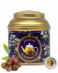 San-Cha Jasmine Blooming Tea - 40gm, 1.4 Ounce | Lily Flower & Osmanthus Flower - Environment Friendly & Made In Corn Fiber | Low Caffeine