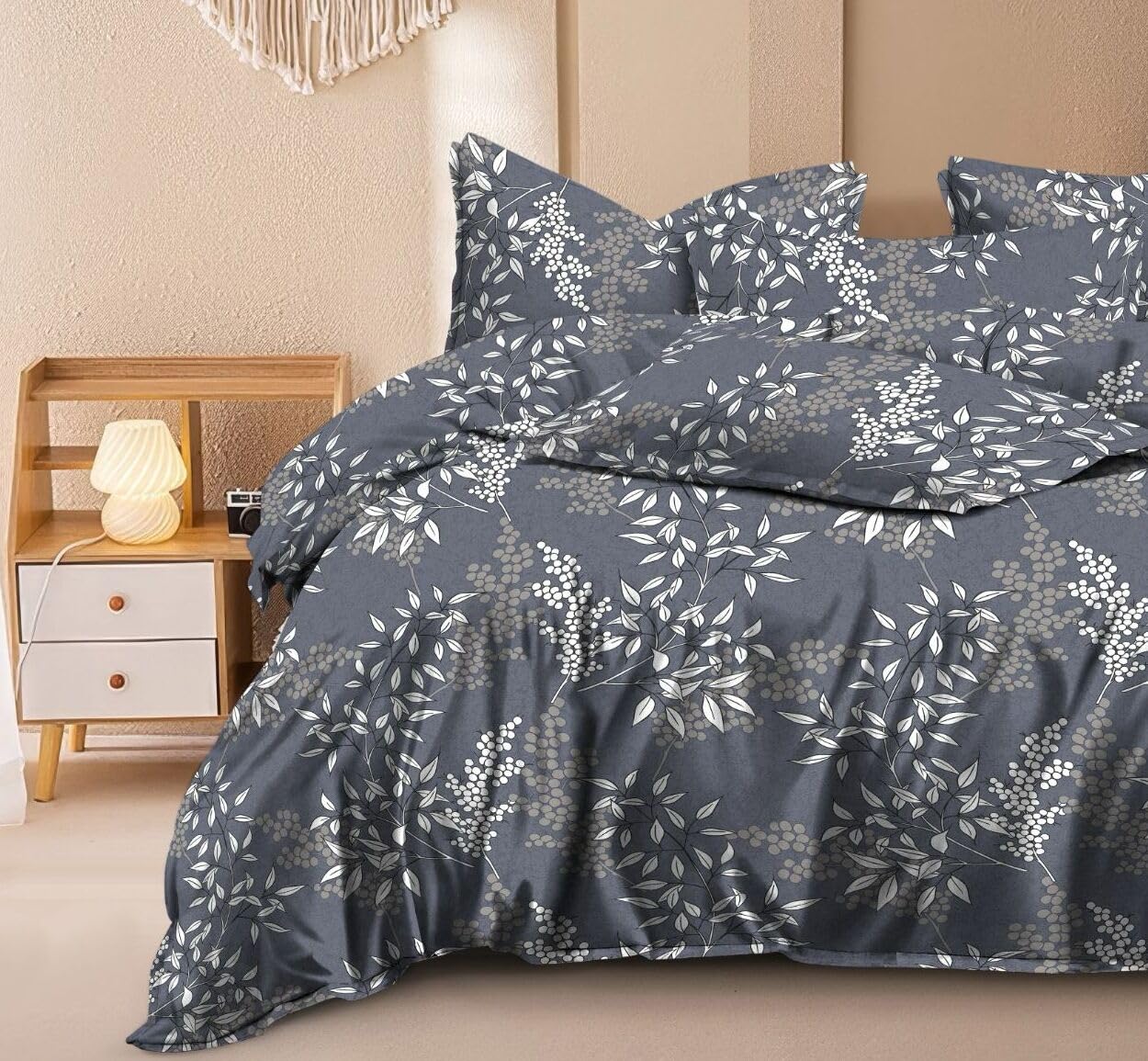 King Size Double Bedsheet With Two Pillow Covers - 108 X 108 Inches, Grey | Smooth To Touch, Breathable & Long Lasting - Ideal For Everyday Comfort