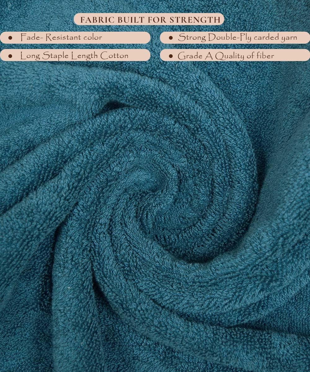 Rangoli Soft Absorbent Durable Towels Earthly Egyption Cotton Plush Oversized Bath Towel 600 Gsm (Turquoise Blue)