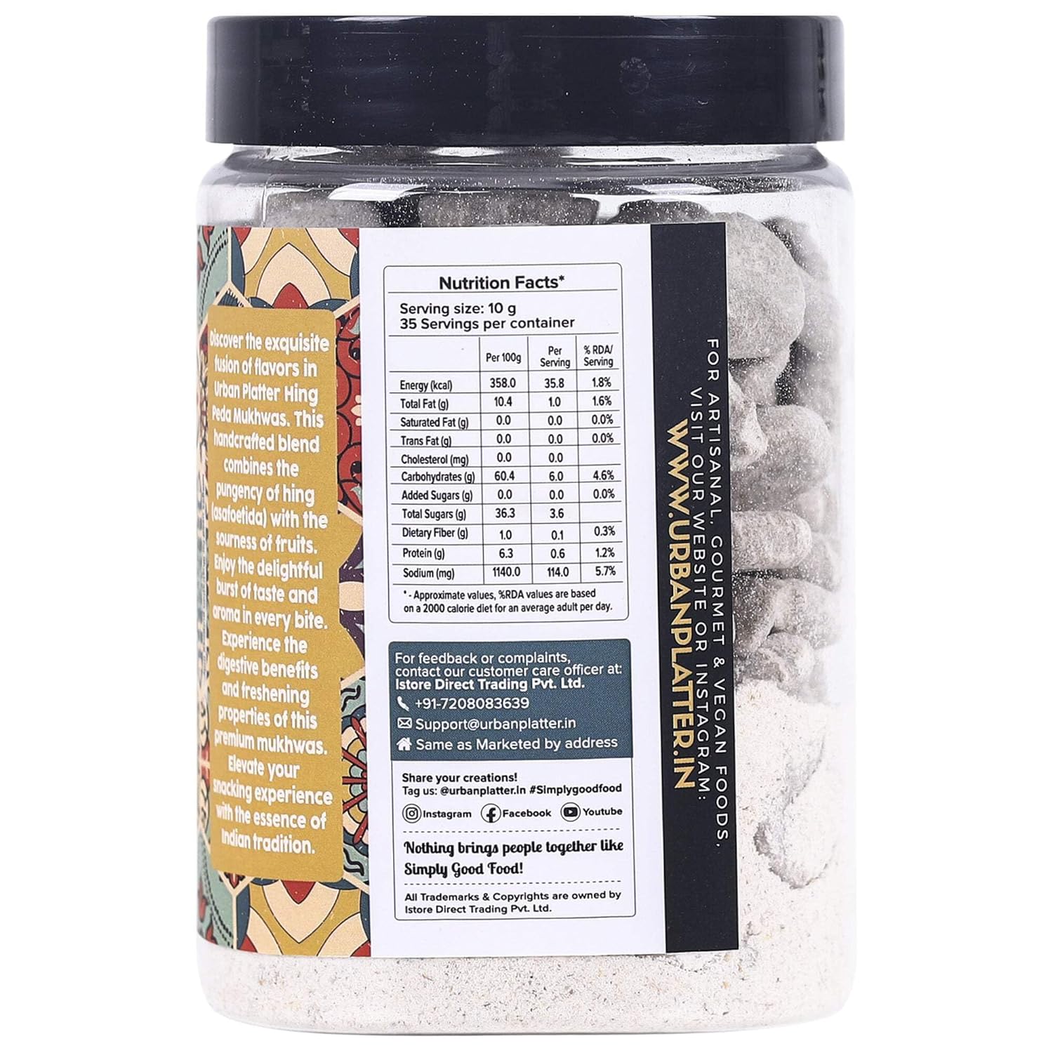 Urban Platter Hing Peda Mukhwas 350gm, (Jar Pack)