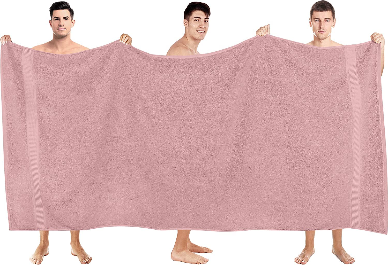 Tiqh 100% Cotton Bath Towel 600 Gsm | Highly Absorbent & Quick Dry Extra Large Bath Towel (Dusty Pink)