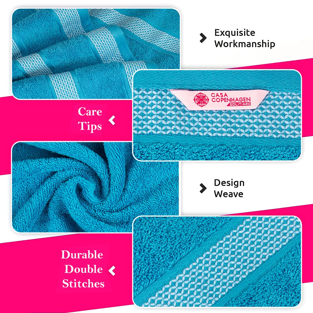 Casa Copenhagen Egyptian Cotton Solitiare 1 Pcs Large Bath Towel 500 Gsm (Teal Blue)