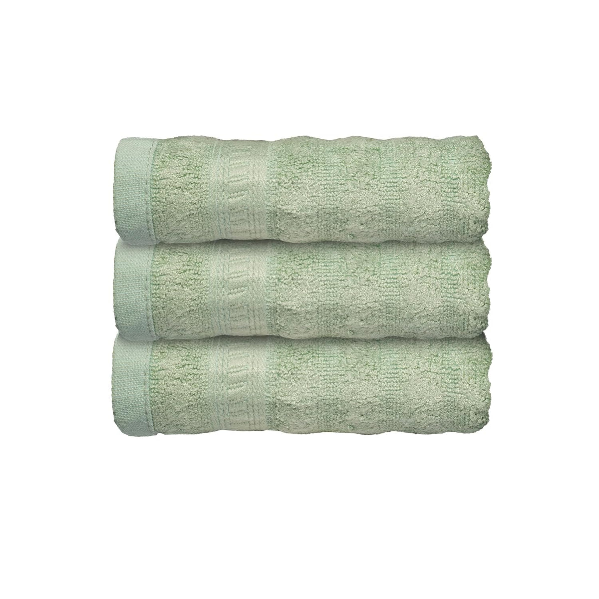 Caimla Luxury 100% Bamboo Face Towel 550 Gsm | Ultra-Soft, Highly Absorbent & Eco-Friendly Towels - Best For Newborn Babies - Pack Of 3 (Green)
