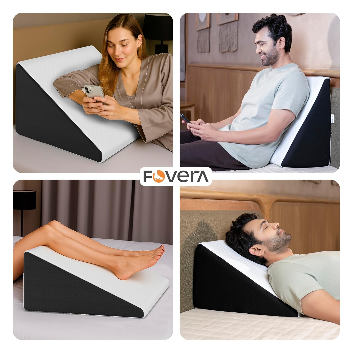 Wedge Pillows, Orthopedic Memory Foam Pillow Back Support For Bed, White - 18 L X 17.5 W X 11 H Inch | Wedge Cushion, For Acid Reflux, Snoring, Gerd, Leg Elevation, Removable Cover