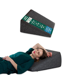 Cooling Gel Memory Foam Pillow, Bed Wedge Pillow For Back Support, Dark Grey - 18 L X 18 W X 12 H Inch | HR Foam Pillow, Removable Pillow Cover, Standard Size, Eco-Friendly, Compressible