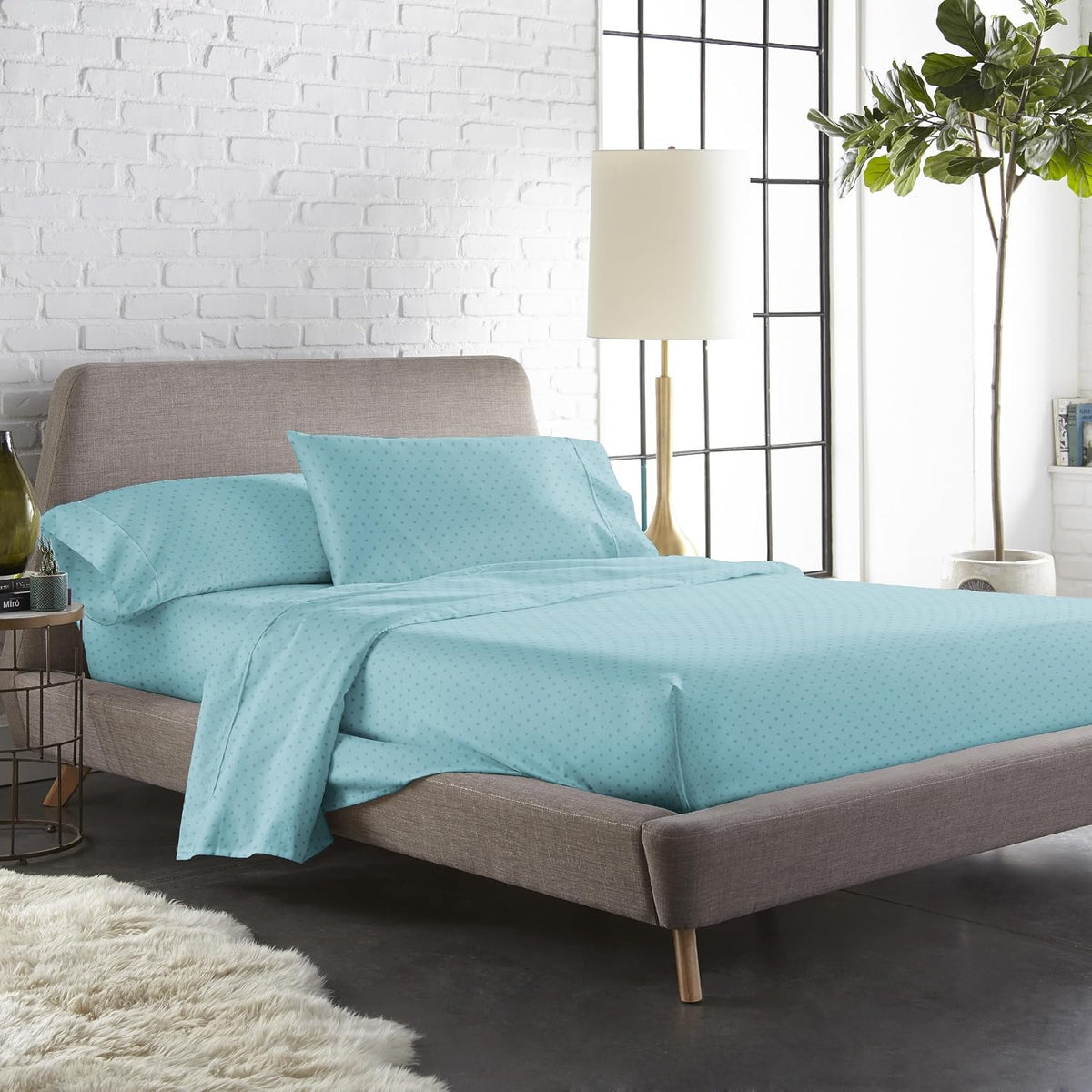 Cotton Flat Bedsheet For Double Bed With 2 Pillow Covers - 90x100 Inches, Sky Blue | Ideal For Guest Houses, & Daily Home Use Queen Size Bed Sheet