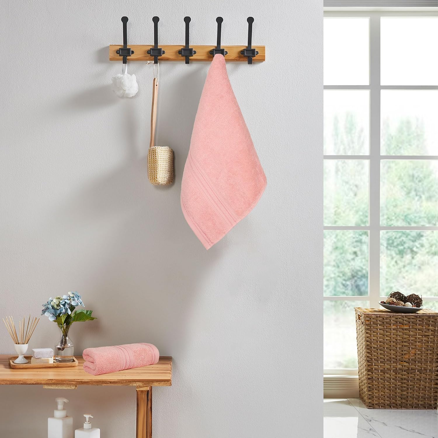 Mytrident Cotton Hand Towel 600 Gsm | For Men & Women Classic Towel 100% Cotton Hand Towel (Victorian Pink)- Pack Of 2