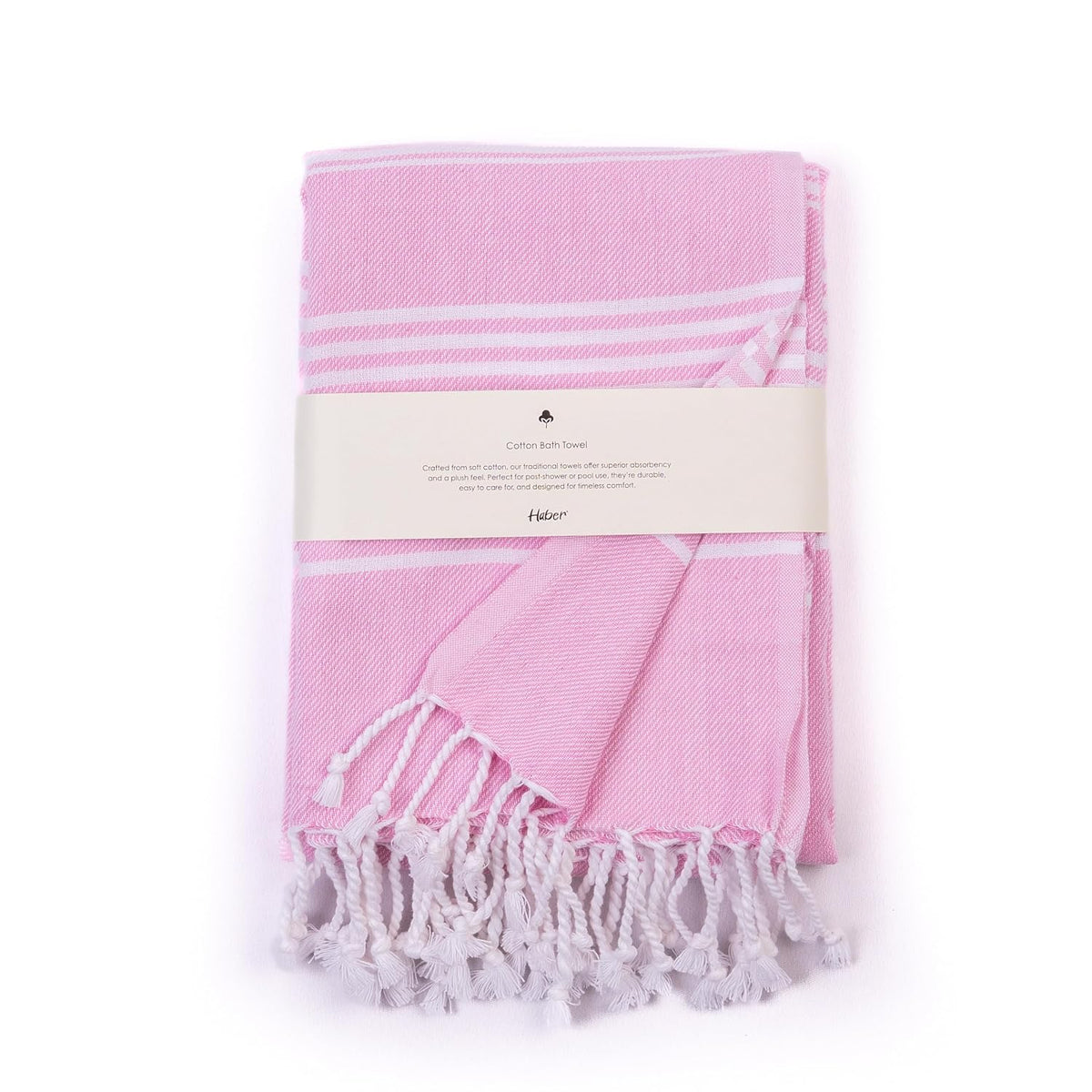 Haber Premium Basic Large Size 100% Cotton Towel 300 Gsm | Soft, Absorbent & Comfortable Quick Dry Bath Towels - Pink Paradise (1 Pcs)