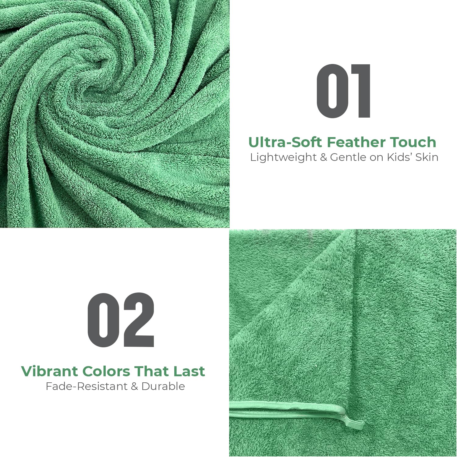 Maxoshine Microfiber Kids Bath Towels 300 Gsm | Quick Drying Towels Kids-Teddy Bear Print Baby Towel For Boys & Girls Pack Of 2 (Green & Red)