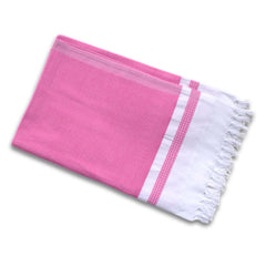 Pure Cotton Turkish Bath Towel 350 Gsm | Extra Soft Plush Light Weight Quick Dry Travel Thin Towels (Baby Pink)