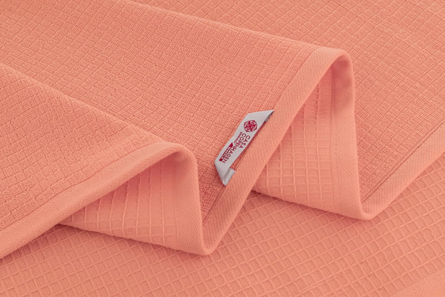 Casa Copenhagen Egyptian Cotton Waffle 1 Pcs Large Bath Towel 500 Gsm (Malibu Peach)