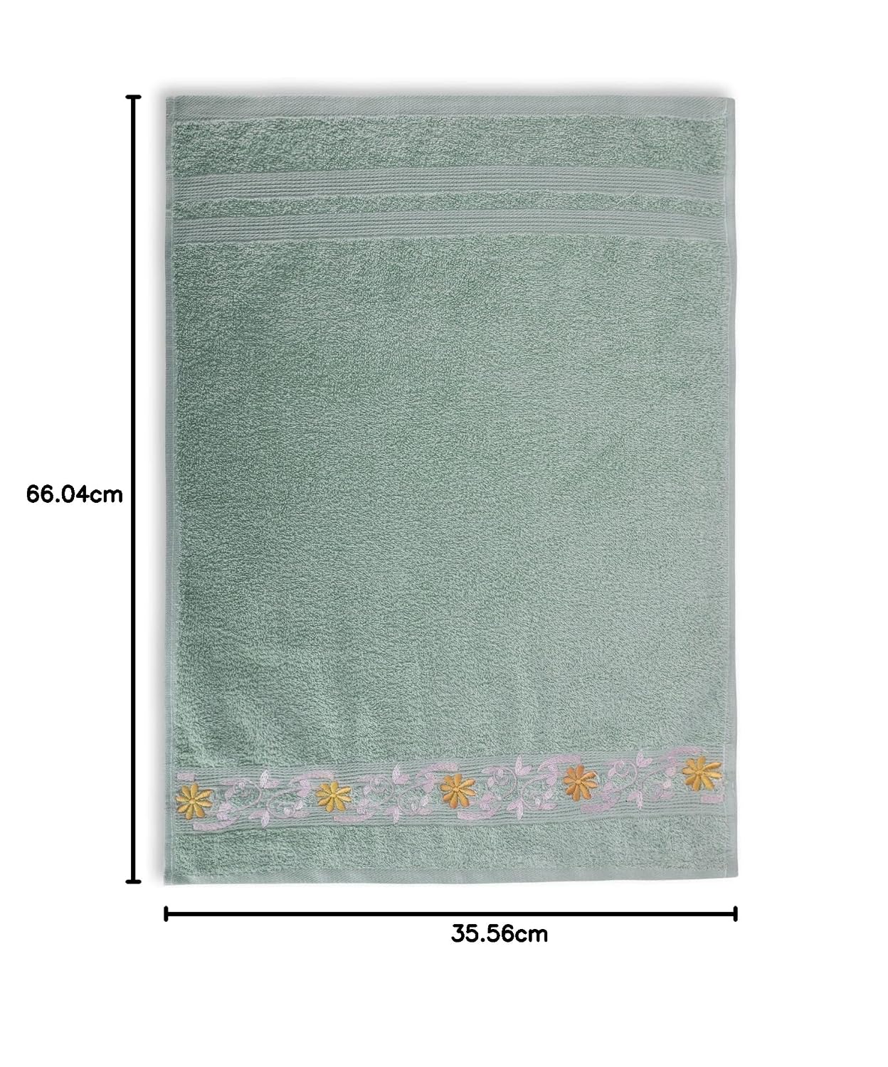 Lush & Beyond Cotton Embroidered Hand Towel 400 Gsm (Teal) - 2 Piece