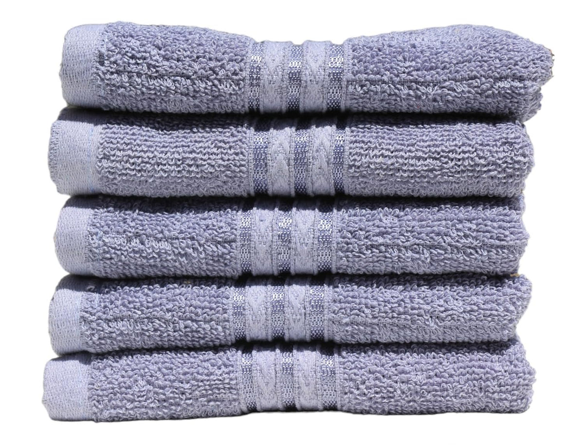 Solance Super Cotton Hand Towel 1000 Gsm | Ultra Soft & Super Absorbent Hand Towel (Steel Grey) - Set Of 5
