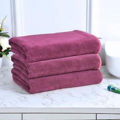 Black Gold The Finer Touch Premium Microfiber Bath Towel 1200 Gsm | Ultra Soft & Absorbent Quick Dry Towel Lightweight Microfiber Bath Towel (Wine) - Pack Of 3