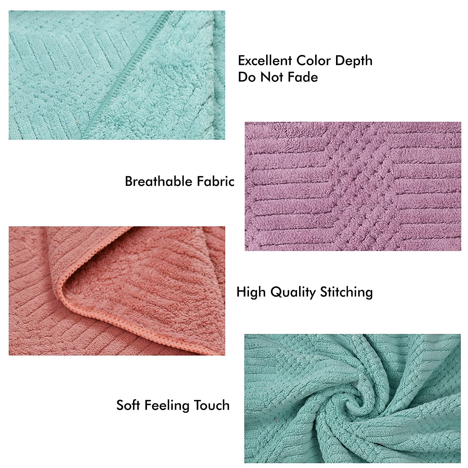 Urbanleaf Super Soft Microfiber Hand Towels, Gym & Workout Towels (3 Pieces, Multi Colors, 400 Gsm)