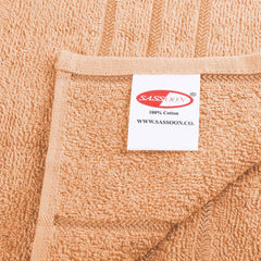 Sassoon Melrose 100% Cotton Hand Towel 400 Gsm | Highly Absorbent, Soft Material Perfect For Daily Use (Clay) -2 Piece