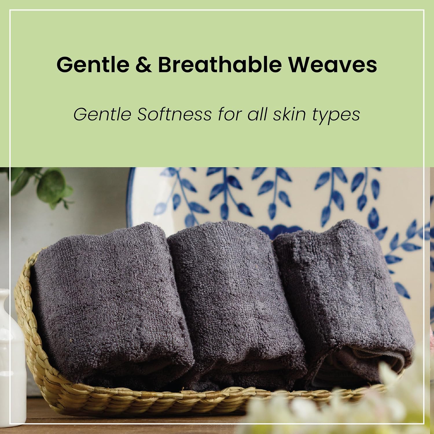 Mush 100% Bamboo Face Towel 500 Gsm | Ultra Soft, Absorbent, & Quick Dry Towels For Facewash, Gym, Travel | Pack Of 3 (Grey)