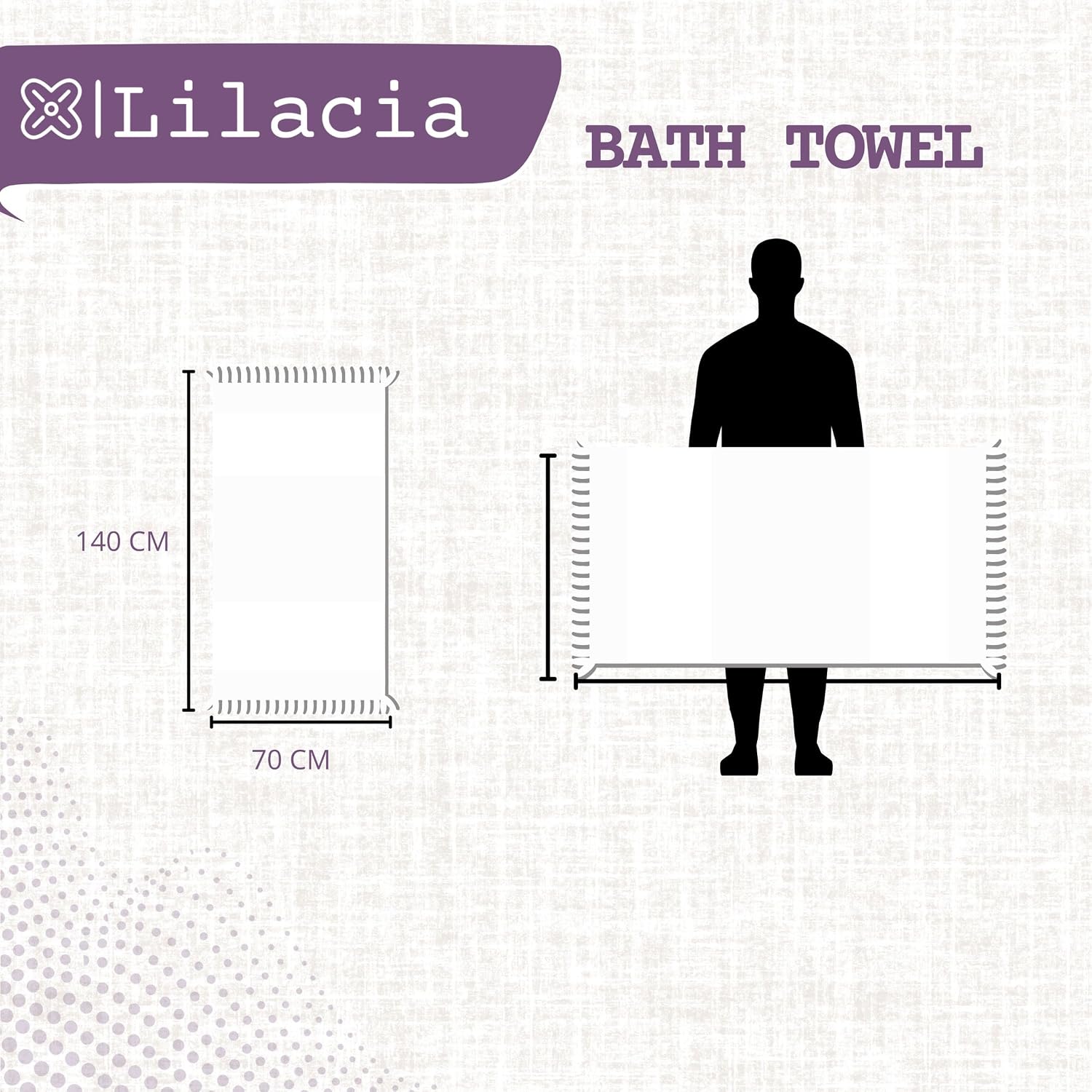 Lilacia Bath Towel 650 Gsm | Ultra Absorbent Cotton Towels Large Size (White)