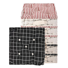 Soft Cotton Chair Cushions For Sitting, Button Pillow, Printed - Black & Maroon | Pillow For Office Work & Posture Support | Sitting Cushion & Back Rest For Chair | Pain Relief - Pack Of 6