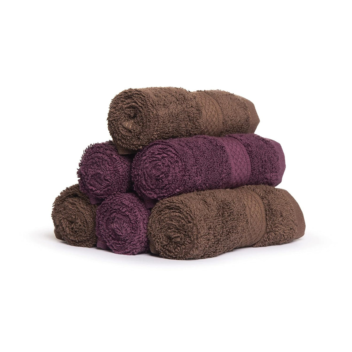 Wakefit Face Towel 500 Gsm | Gym Towel For Men Workout Towel Set Face Towel For Women | Set Of 6 (Cafe Noir & Grape Wine)
