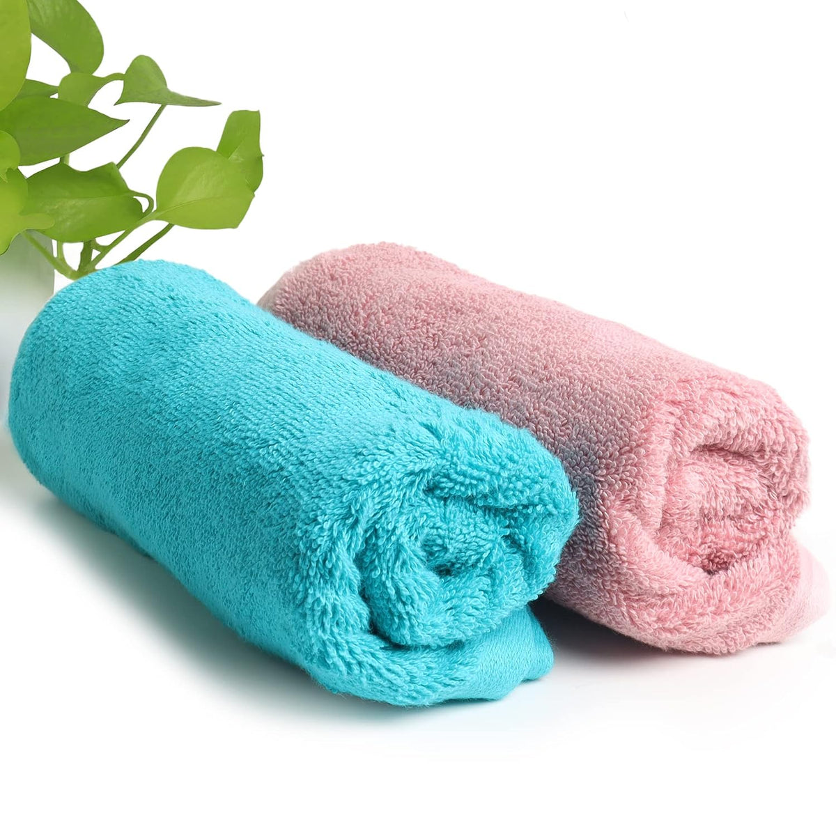 Heelium Bamboo Hand Towel 600 Gsm | Ultra Absorbent & Anti-Bacterial 3x Softer Than Cotton Towels | Pack Of 2 - (Peach & Teal)