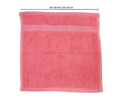 Caslino Small Cotton Face Towels 2000 Gsm | Soft & Absorbent Towel For Women & Men - Coral Red (Set Of 24)