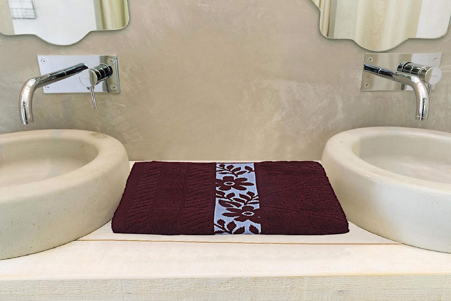 Kuber Industries Cotton Bath Towel 480 Gsm | Pack Of 4 (Maroon)
