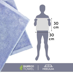 Heelium Bamboo Face Towel 900 Gsm | Ultra Absorbent & Odour-Free 3x Softer Than Cotton Towels | Pack Of 5 -Iris, Peach, Light Grey, Grey & Teal