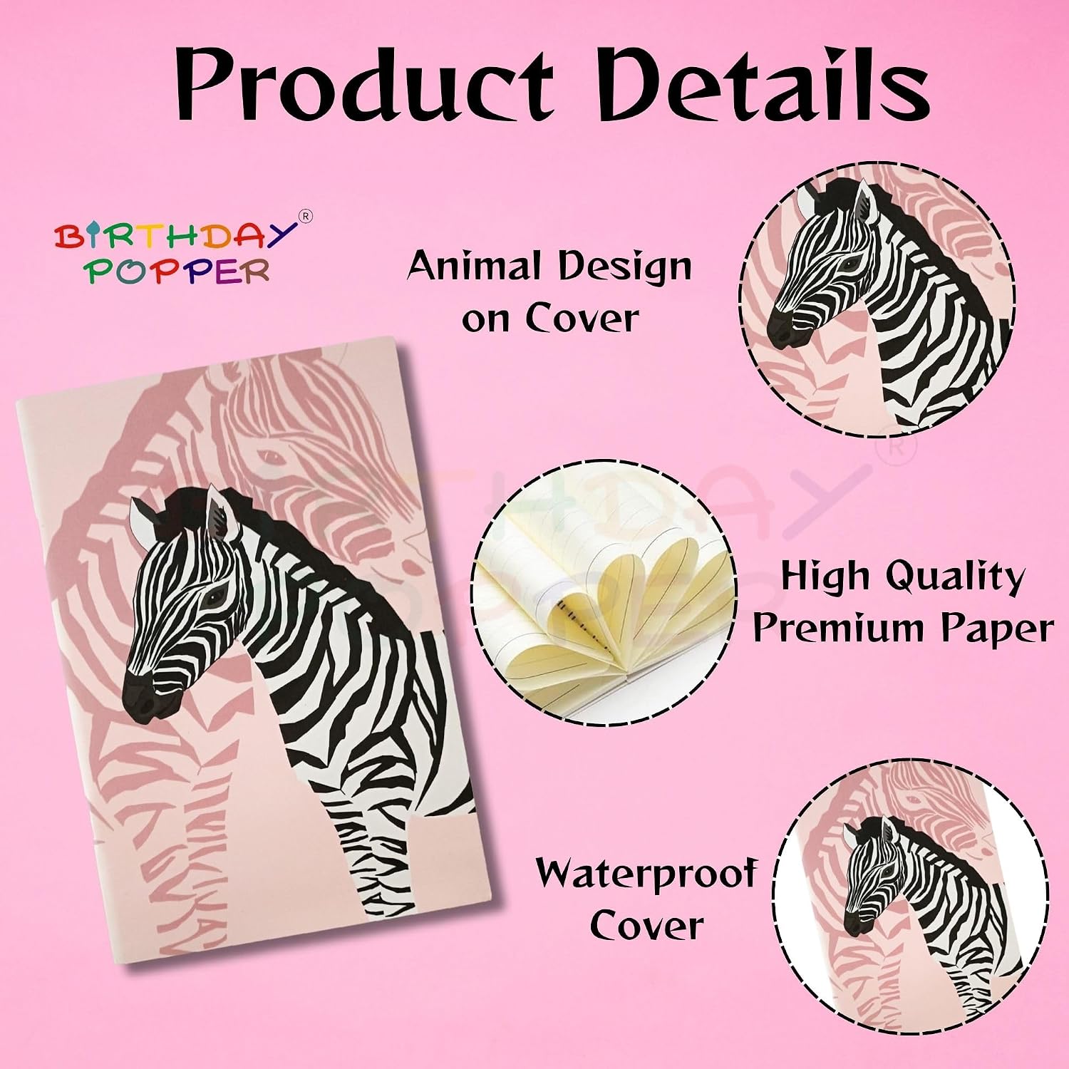 Animal-Themed Kids Notebooks As Birthday Return Gifts - Ruled 64 Pages, A5 Size, Pack Of 10