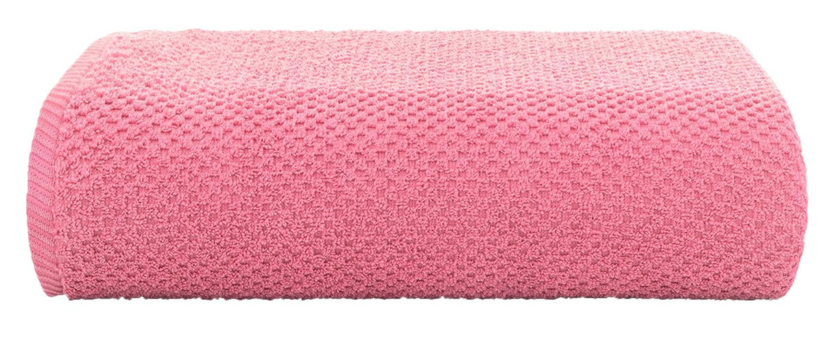 Casa Copenhagen Egyptian Cotton Waffle Large Size Bath Towel 500 Gsm (Pink)