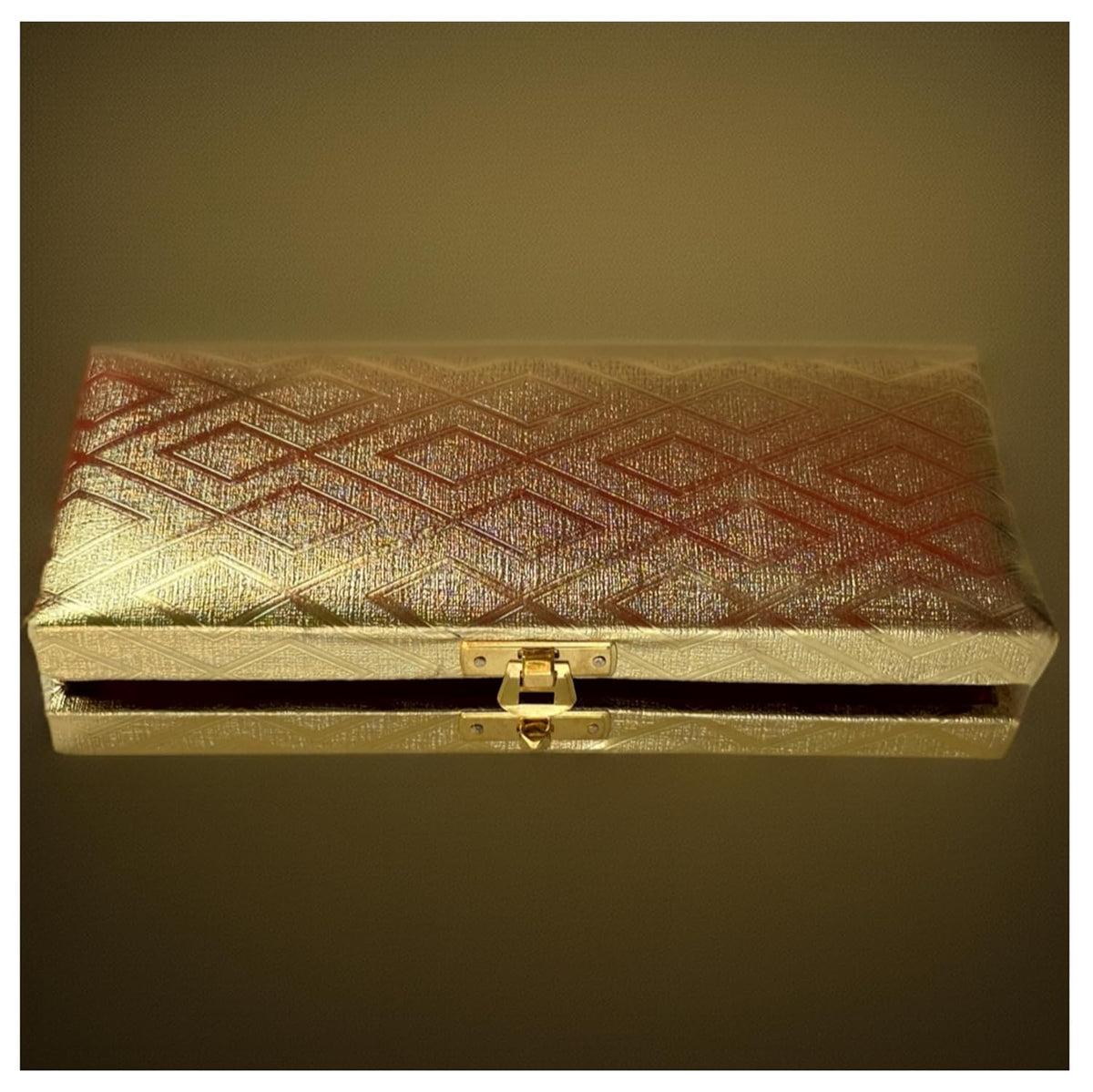 Designer Premium Mdf Wedding Box/Cash Box, Shagun Box, Decorative Box, Money Box, Gaddi Box 20 X 9 X 4cm, Colour - Golden, Style - Elegant