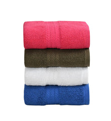 Pure Cotton Quick Dry Hand Towel 800 Gsm | Luxury Quality, Cotton Hand Towels For Home, Kitchen & Sports (Multicolor) - Pack Of 4