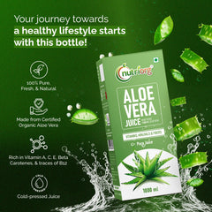 Nutriorg Organic Aloe Vera Juice With Pulp Cold - Pressed Pure Aloe Vera Supports Hair, Skin, Detox, Weight Loss & Immunity | No Added Sugar Ayurvedic Juice For Digestive Health, 1000ml 2.2lbs