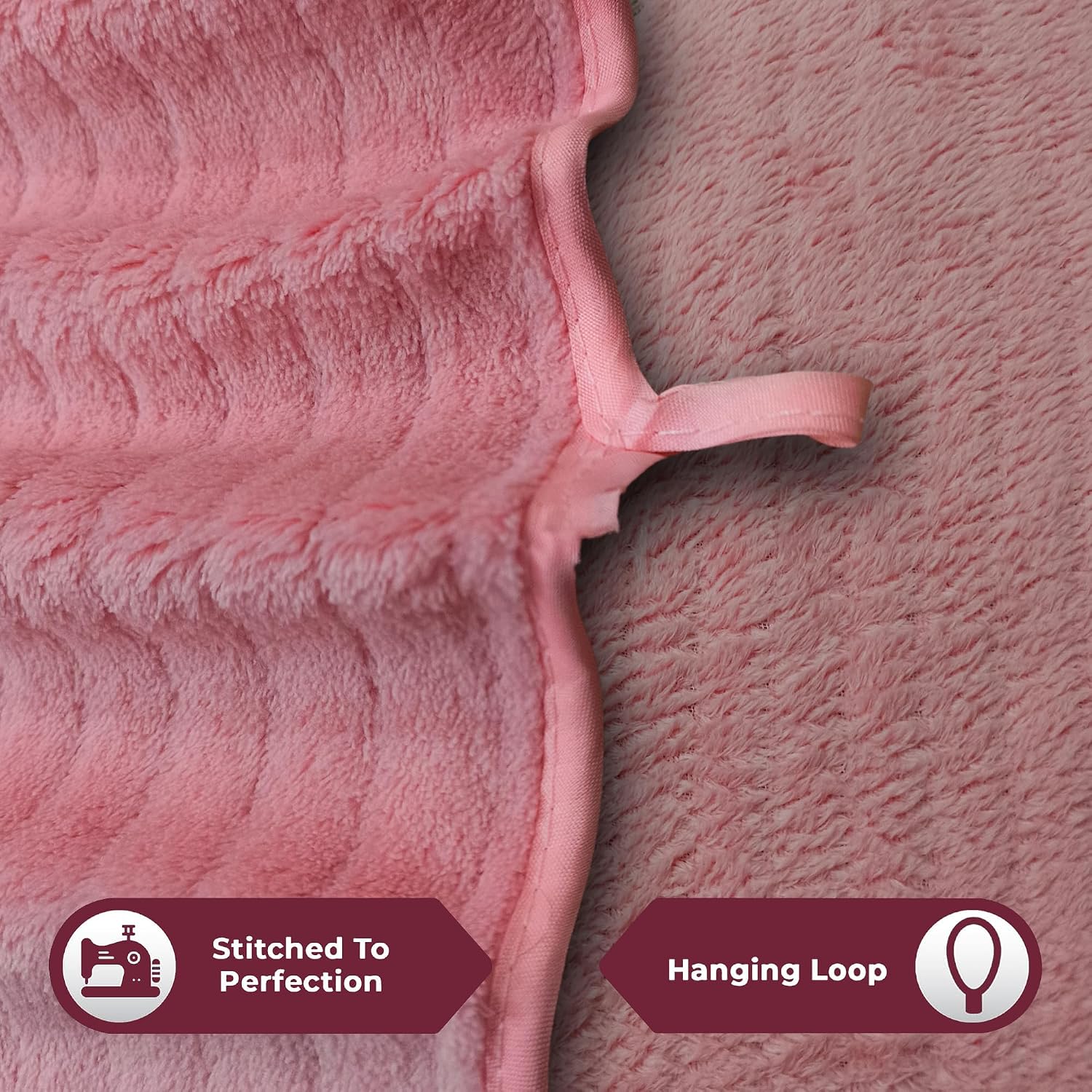 Enrich Homes Hand Small Towels 600 Gsm | Soft Microfiber Face Towels For Men & Women Kitchen & Bathroom Towel Set (Light Pink)- Set Of 4
