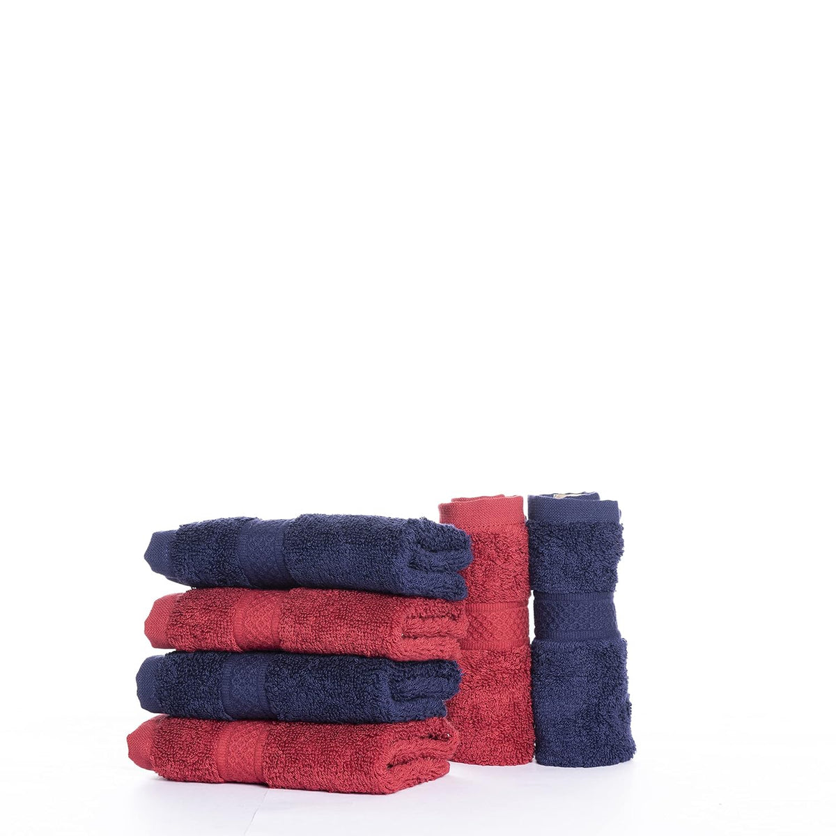 Wakefit Face Towel 500 Gsm | Gym Towel For Men Workout Towel Set Face Towel For Women | Set Of 6 (Chilli Pepper & Navy Blue)