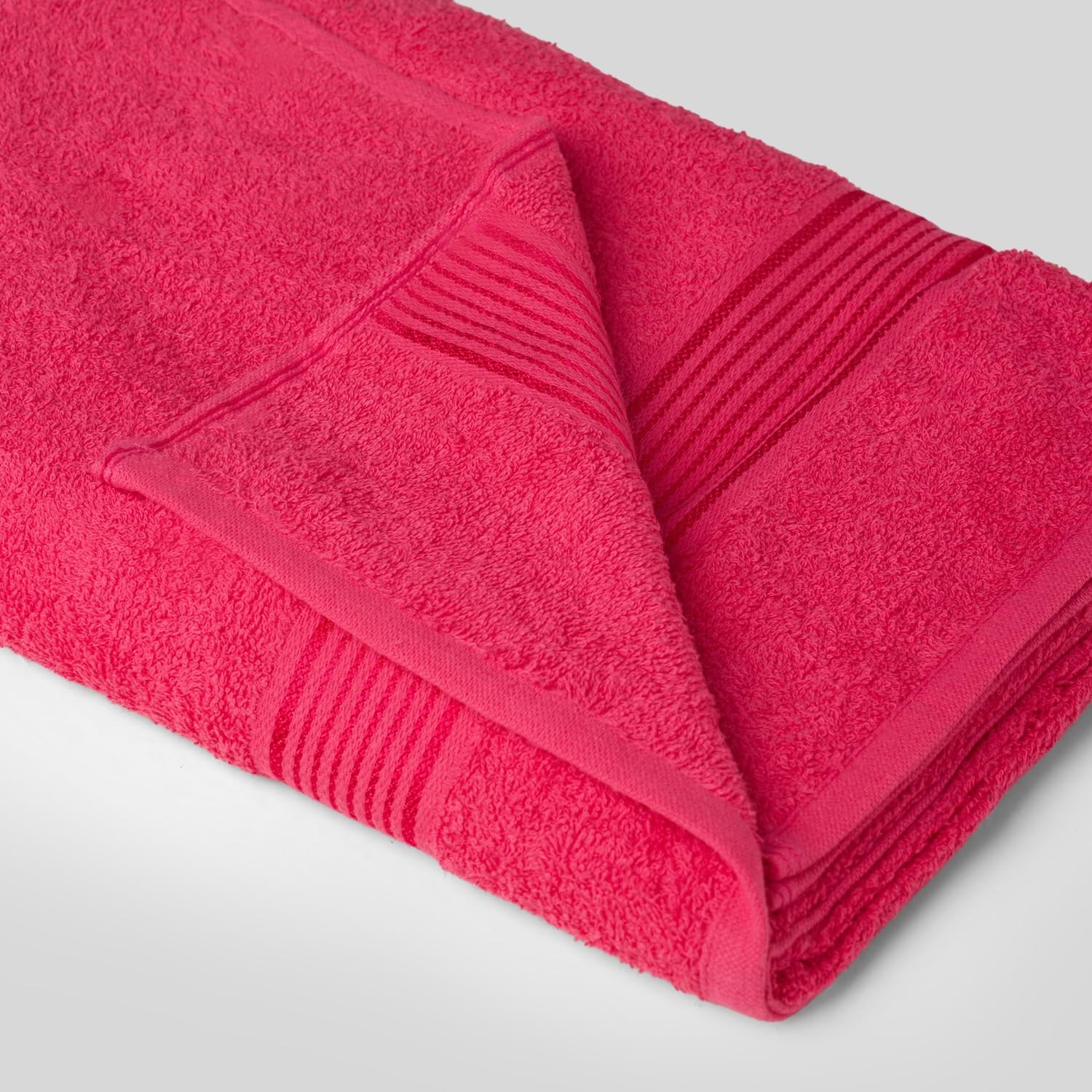 Kopa Quick Dry 100% Cotton Soft Terry Bath Towel 380 Gsm | Quick Dry 100% Cotton Super Absorbent, Lightweight (D'Ross) Bath Towel (Pink)